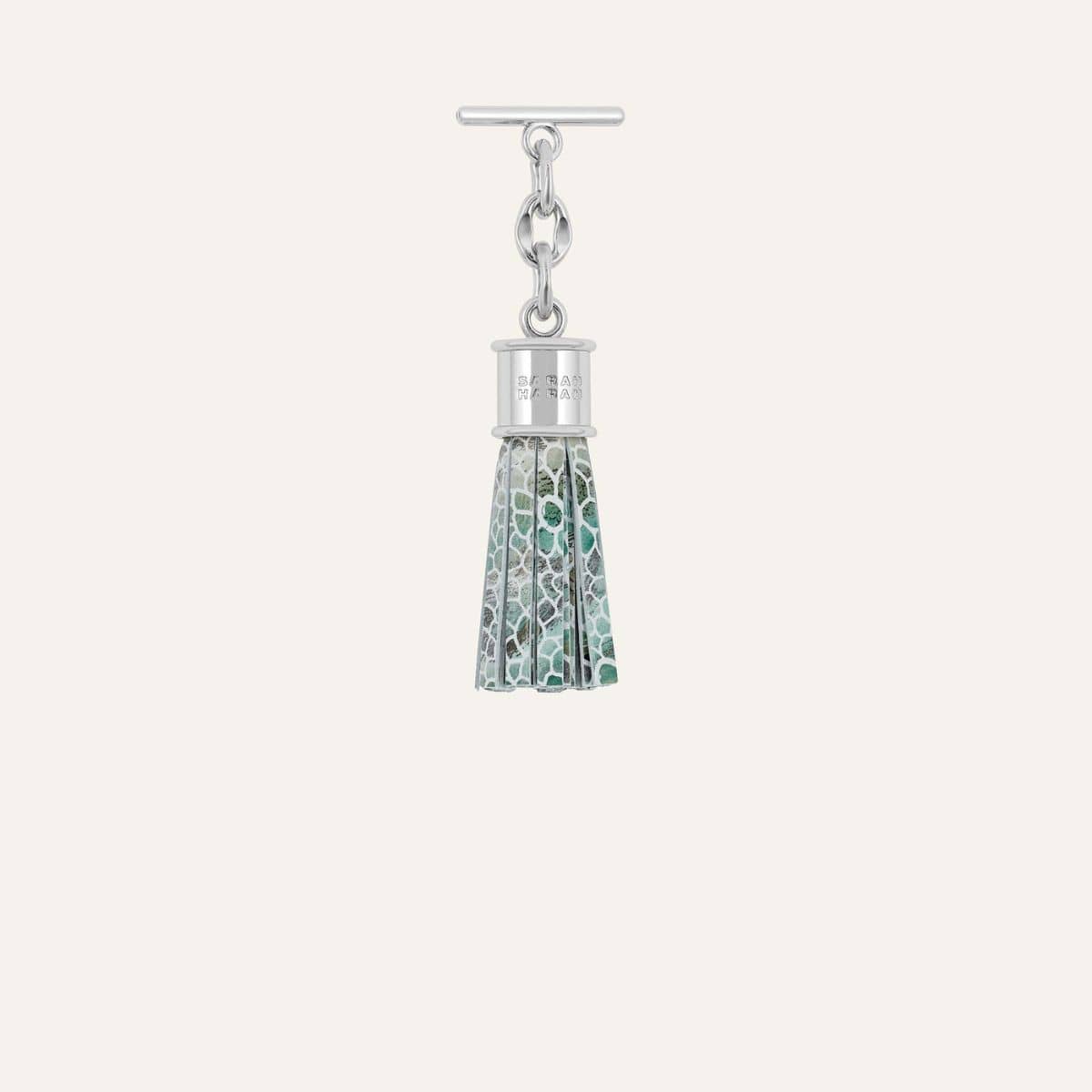 Capsule Tassel Mini | Green Mosaic with Silver hardware