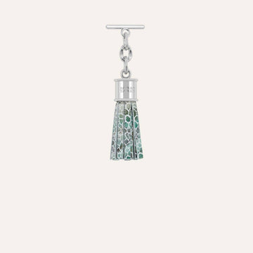 Capsule Tassel Mini | Green Mosaic with Silver hardware