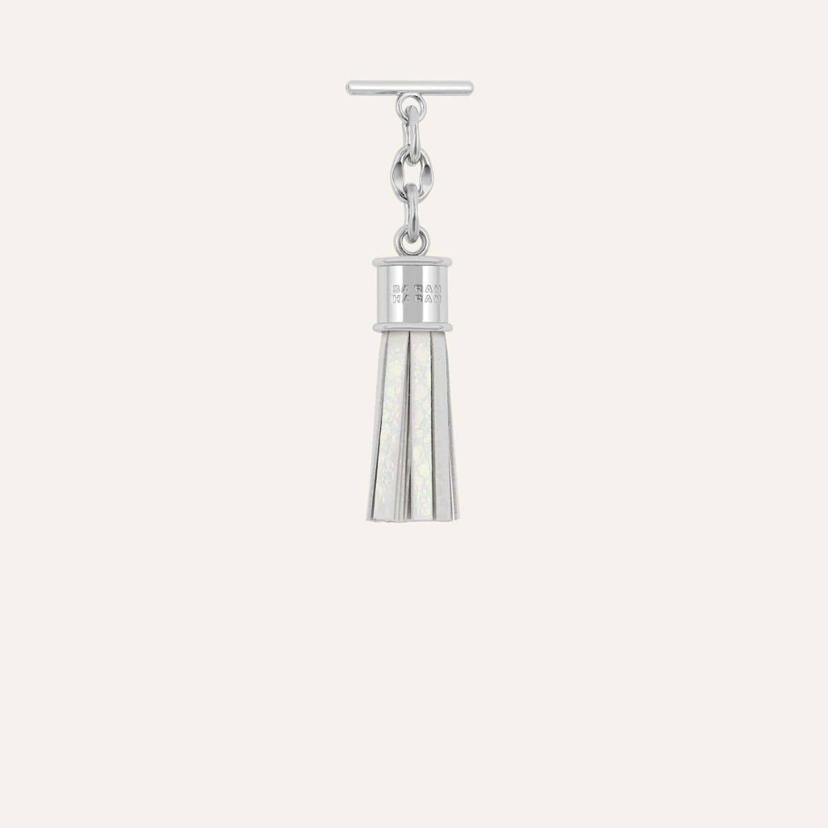 Capsule Tassel Mini | Ivory with Silver hardware