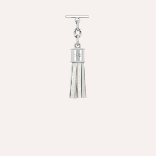 Capsule Tassel Mini | Ivory with Silver hardware