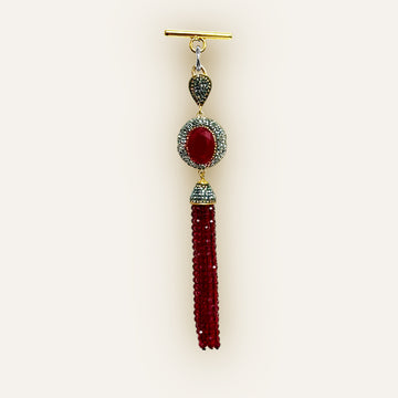 Joyful Jewel Tassel | Cheri Sparkle with Gold hardware