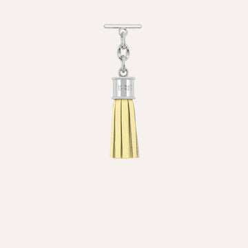 Capsule Tassel Mini | Lemon Cream  with Silver hardware