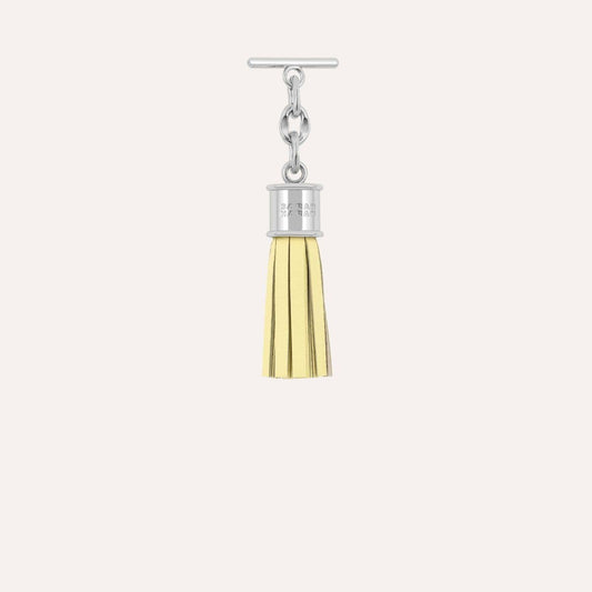 Capsule Tassel Mini | Lemon Cream  with Silver hardware