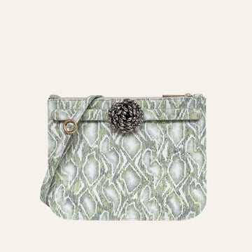 Ivy Clutch Bag | Lichen with Gold hardware