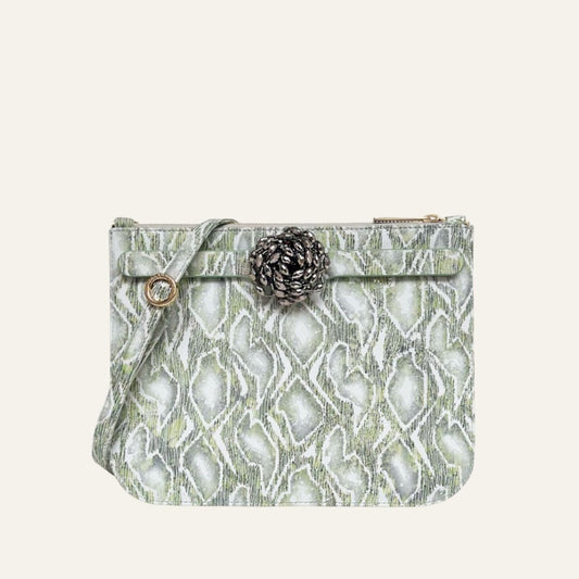 Ivy Clutch Bag | Lichen with Gold hardware