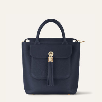 Mini P Backpack | Navy with Gold hardware