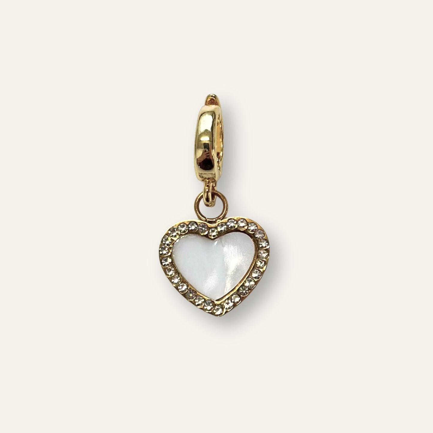 Charm | Heart Pearl with Gold hardware