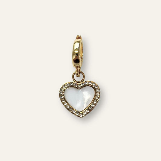 Charm | Heart Pearl with Gold hardware