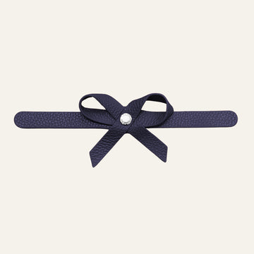 Petite Bow Classic | Navy with Silver hardware
