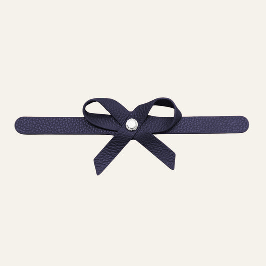 Petite Bow Classic | Navy with Silver hardware