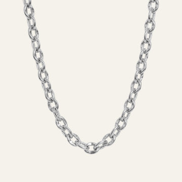 Padlock Chain Necklace | Pebble with Silver hardware