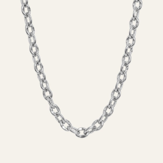 Padlock Chain Necklace | Pebble with Silver hardware