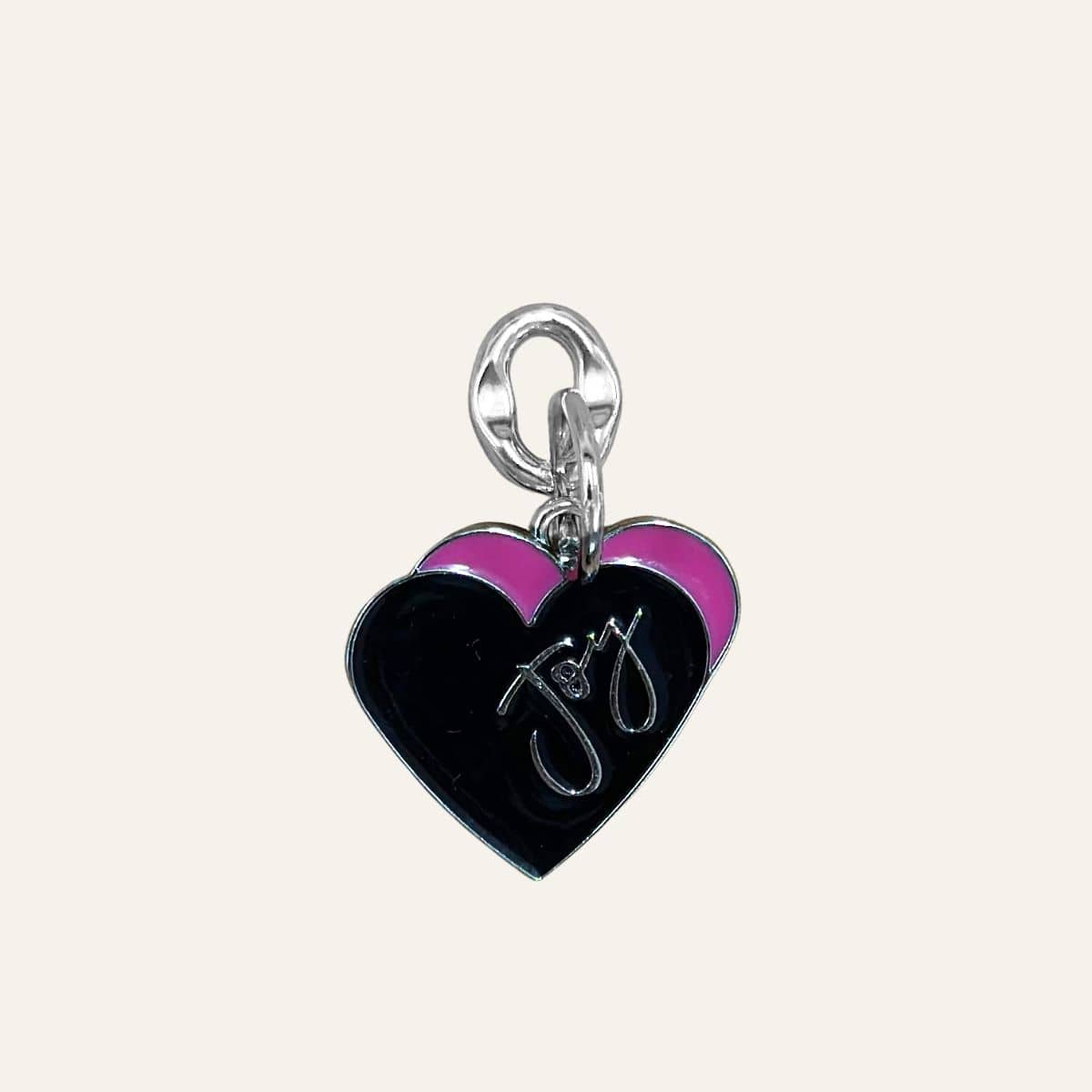 Heart of Joy Charm | Pink Heart with Silver hardware