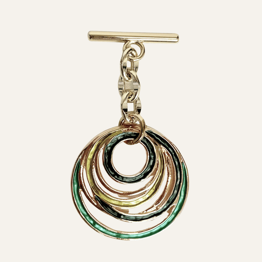 Swirl Tassel | Green Mix with Gold hardware