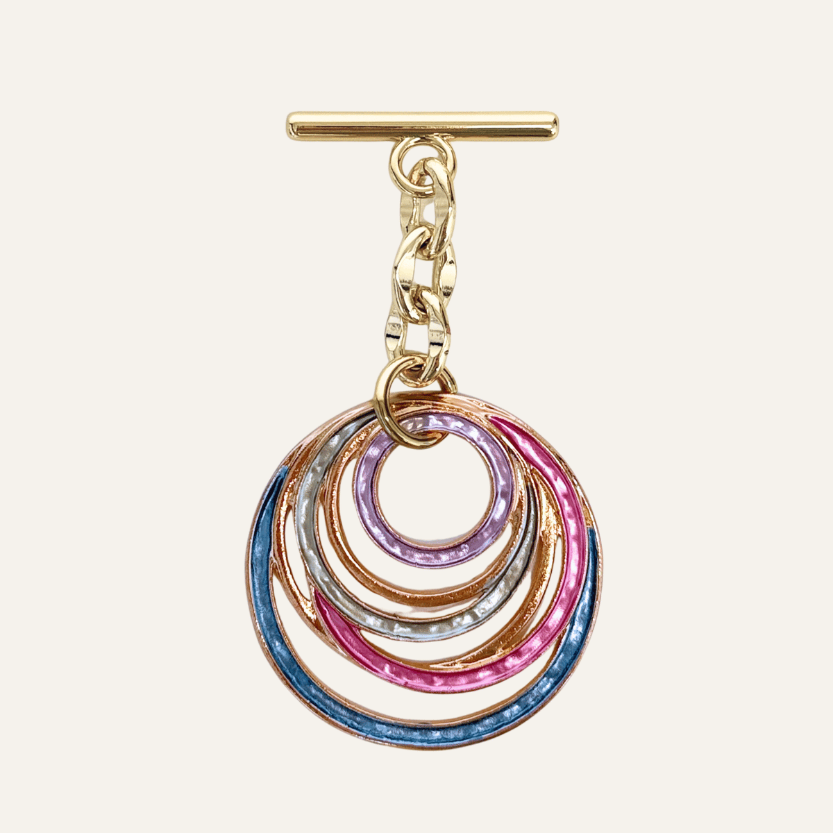 Swirl Tassel | Rainbow Mix with Gold hardware