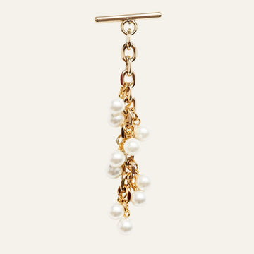 Venus Tassel | Pearl with Gold hardware
