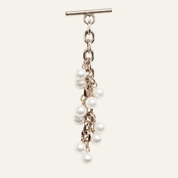 Venus Tassel | Pearl with Silver hardware