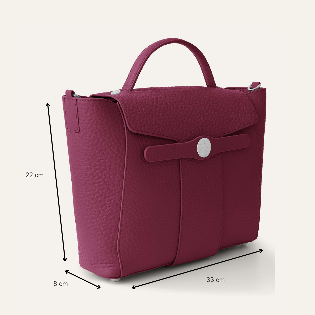 Tansy Top Handle | Cherry with Silver hardware