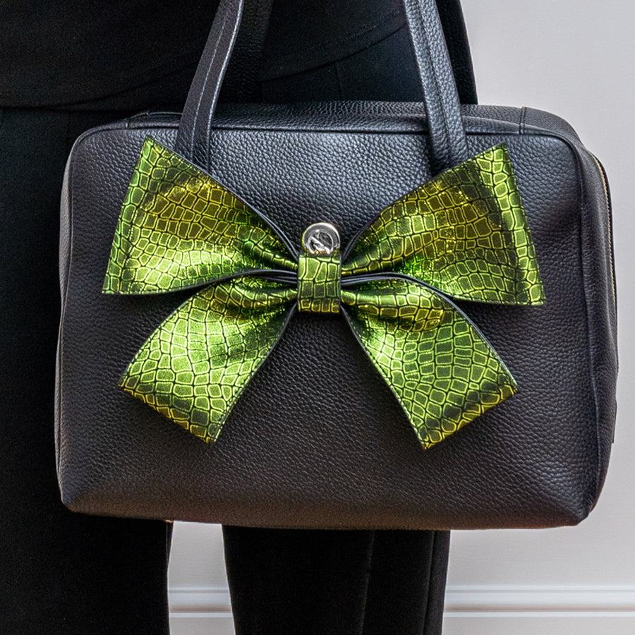 Wicked Croc Sarah Haran Deco Bow Textured with Silver hardware model | G33-S