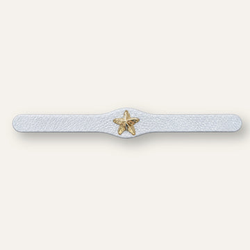 Star Deco Trim | Soft Metallic Silver with Gold hardware
