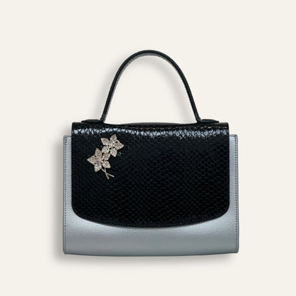 Preloved Blossom Handbag | Silver with Gold hardware