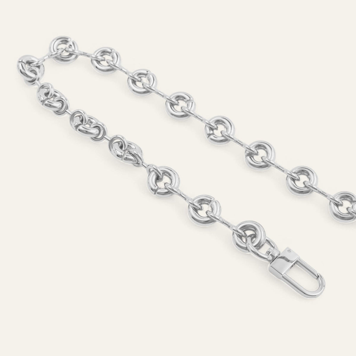 Silver Sarah Haran Circle Link Chain Strap closeup