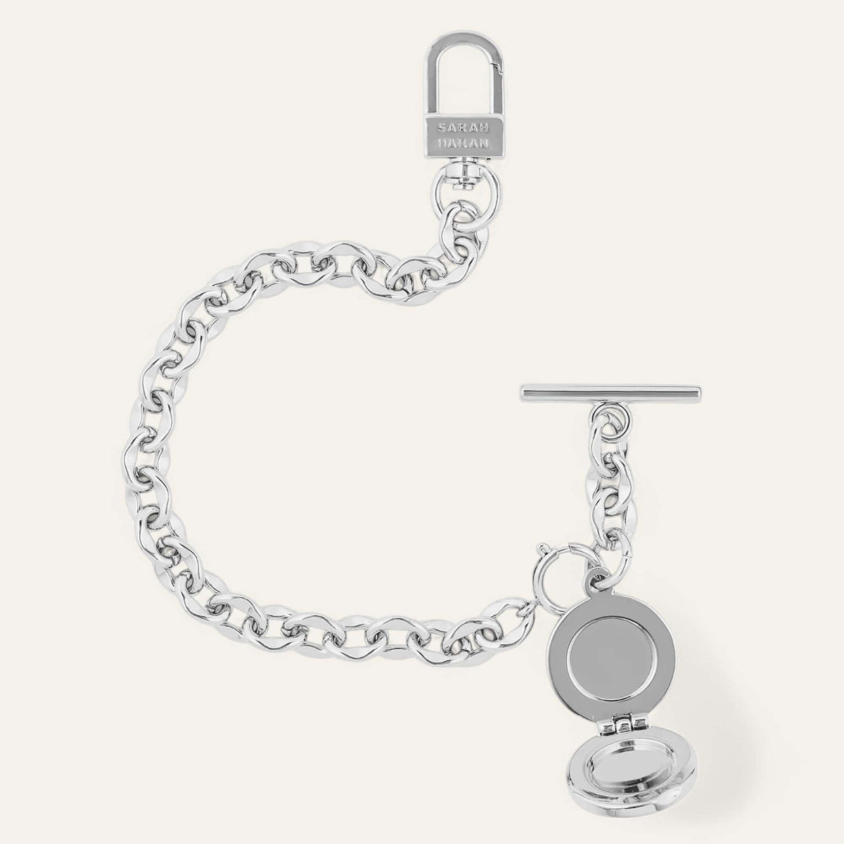 Silver Sarah Haran Locket Tassel Open