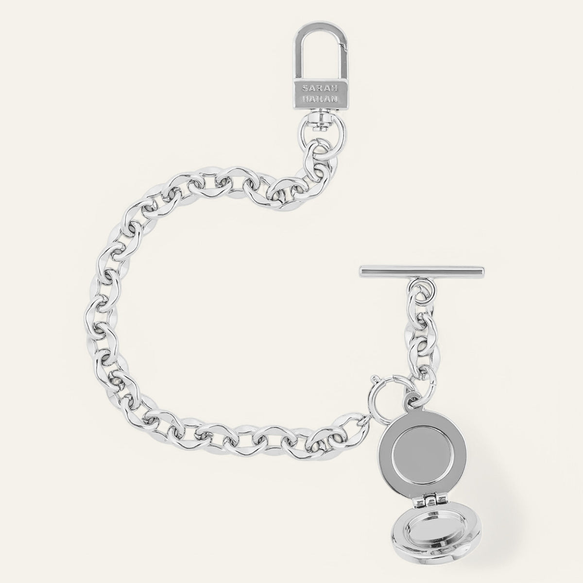 Silver Sarah Haran Locket Tassel With Photo Open