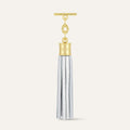 Capsule Tassel | Soft Metallic Silver with Gold hardware