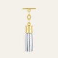 Capsule Tassel Mini | Soft Metallic Silver with Gold hardware