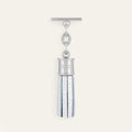 Capsule Tassel Mini | Soft Metallic Silver with Silver hardware