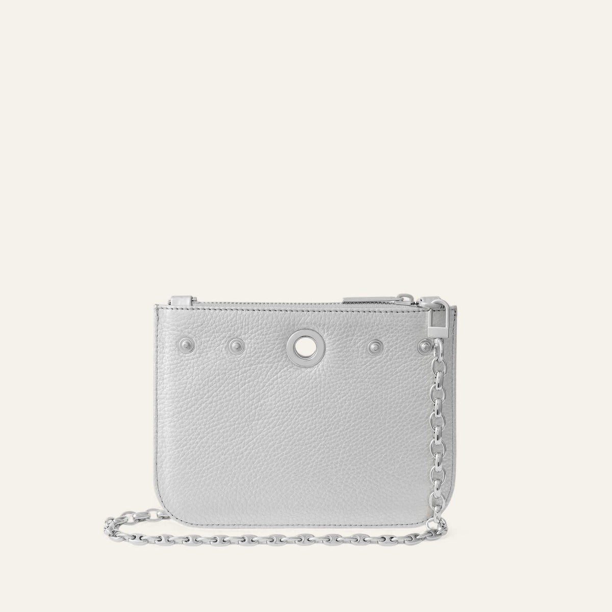 Soft Metallic Silver Sarah Haran Lily with Silver hardware back