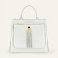 Dahlia Tote | Soft Metallic Silver with Gold hardware