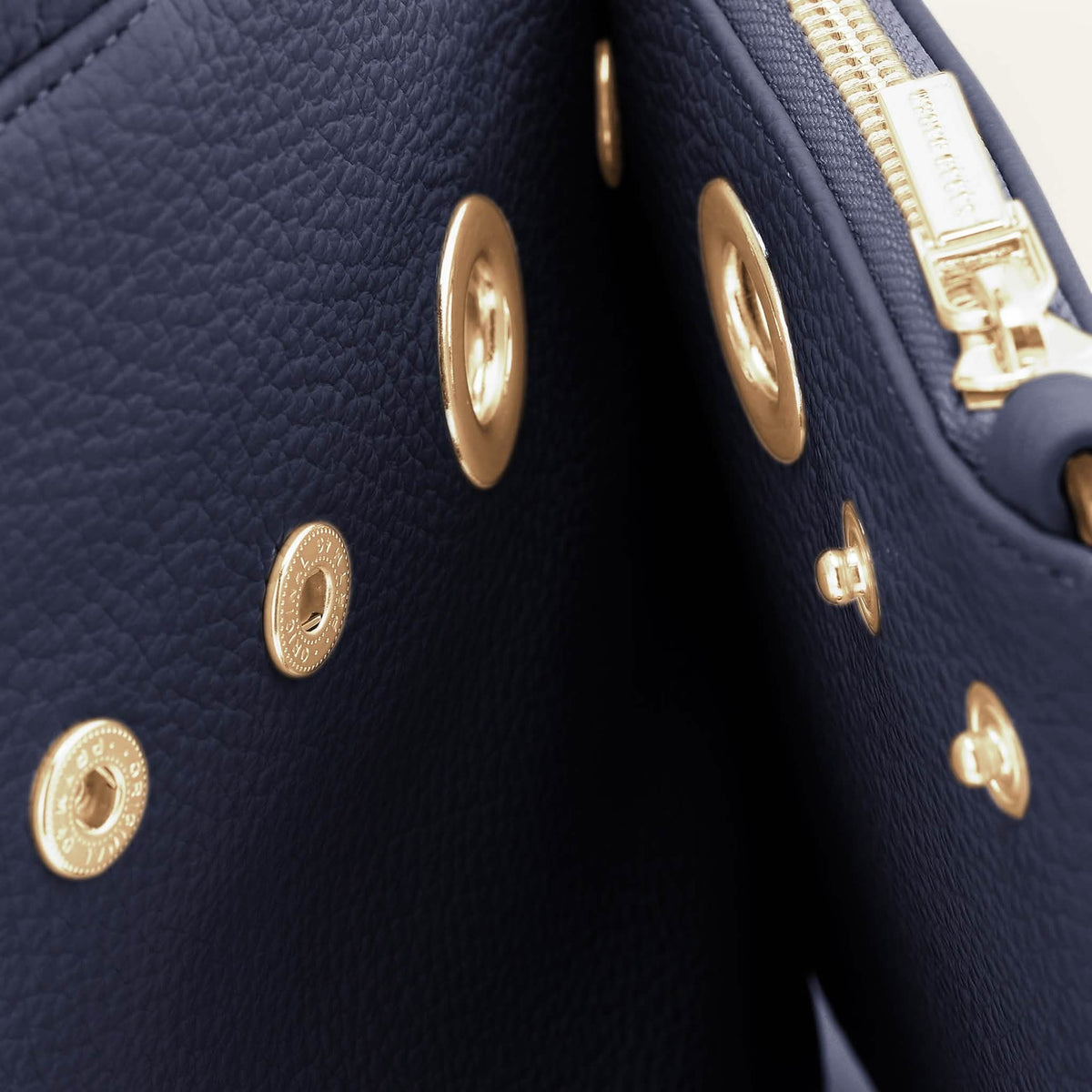 Space Sarah Haran Mini D Tote with Gold hardware detail