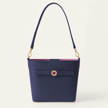 Mini S | Navy with Gold hardware