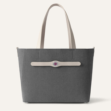 Sarah Tote | Charcoal Porcelain with Silver hardware