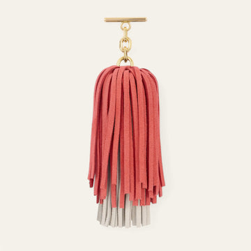 Suede Coral Off White Sarah Haran Double Pompom Tassel Gold