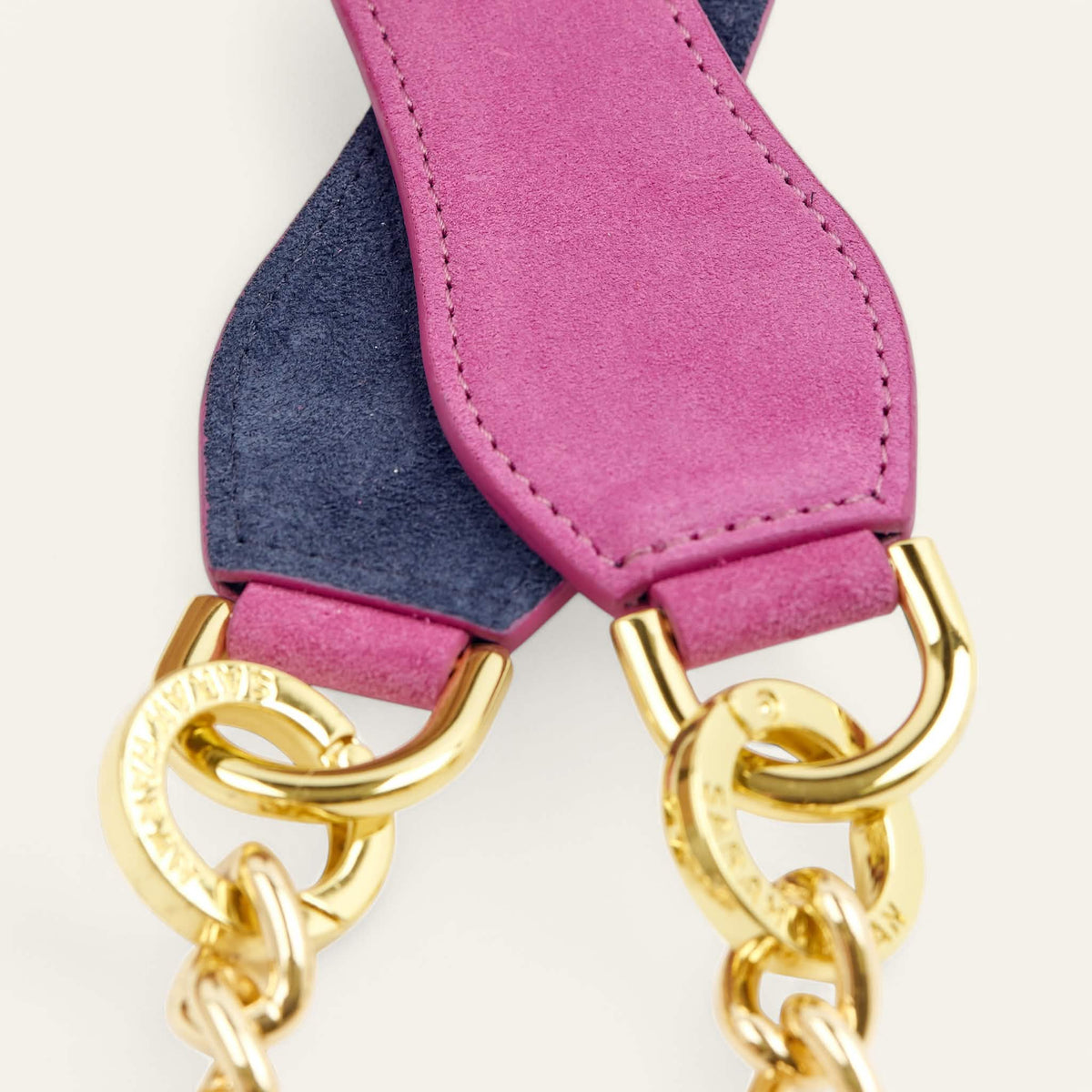 Winter Pink Navy Sarah Haran Gemini Strap with Gold hardware