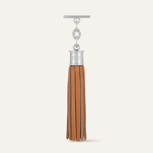 Capsule Tassel Classic | Tan with Silver hardware