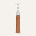 Capsule Tassel | Tan with Silver hardware