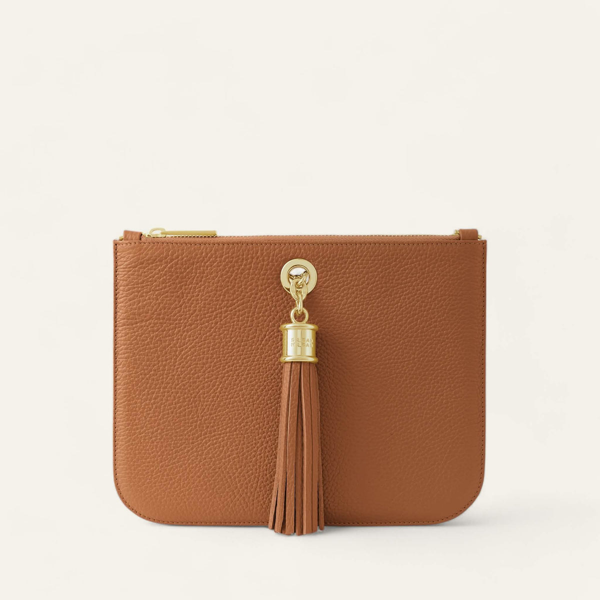 Tan Sarah Haran Dahlia Tote with Gold hardware ivy
