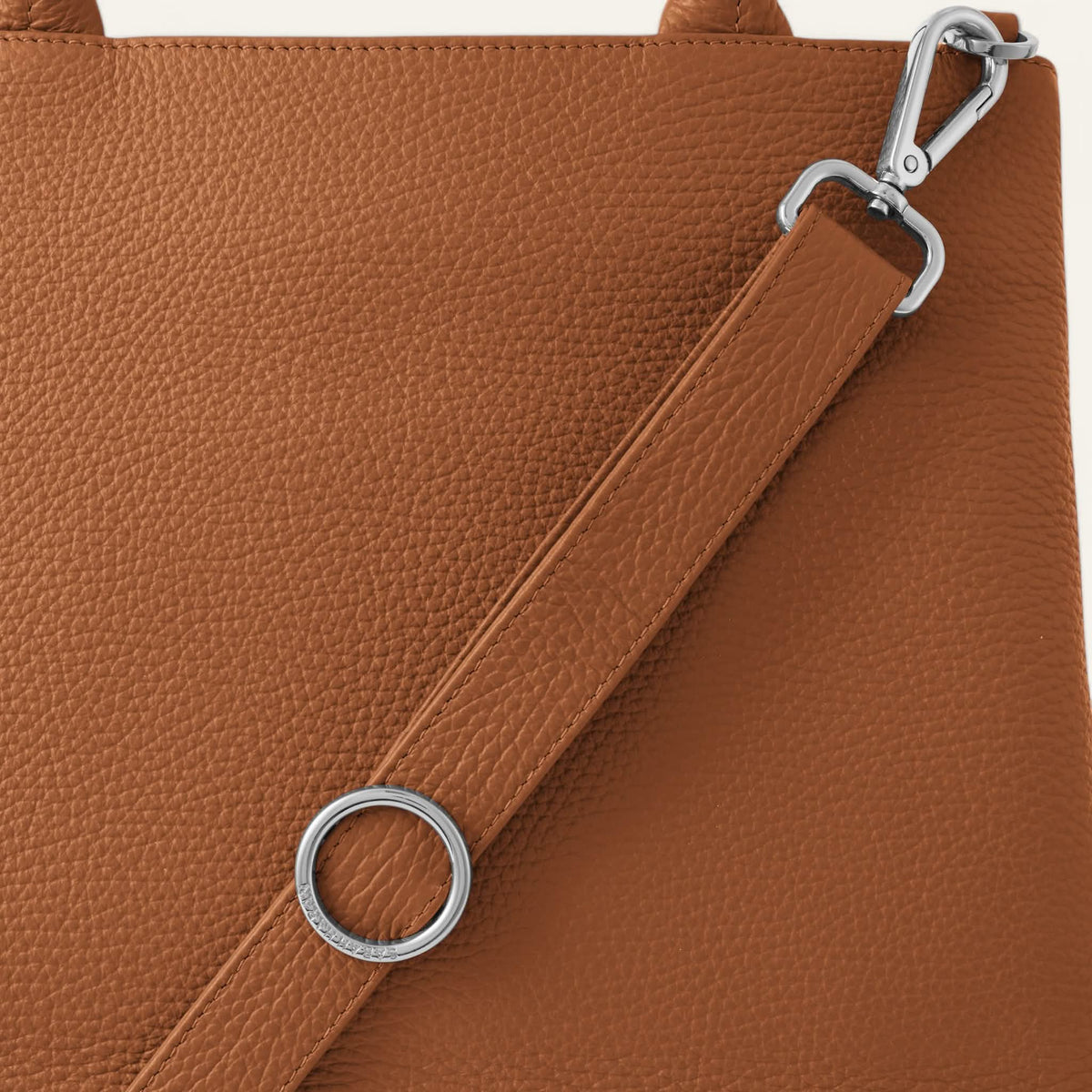 Tan Sarah Haran Dahlia Tote with Silver hardware detail