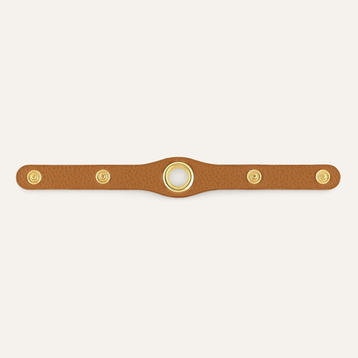 Tan Sarah Haran Deco Stud with Gold hardware back