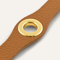 Deco Stud | Tan with Gold hardware