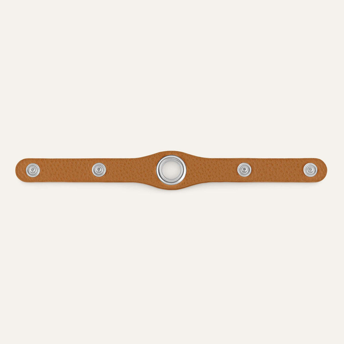 Tan Sarah Haran Deco Stud with Silver hardware back