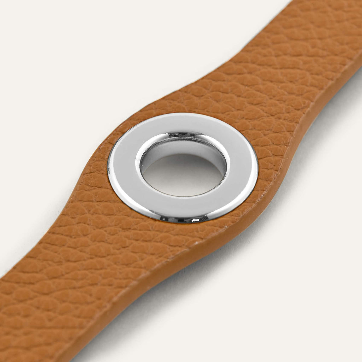 Tan Sarah Haran Deco Stud with Silver hardware detail