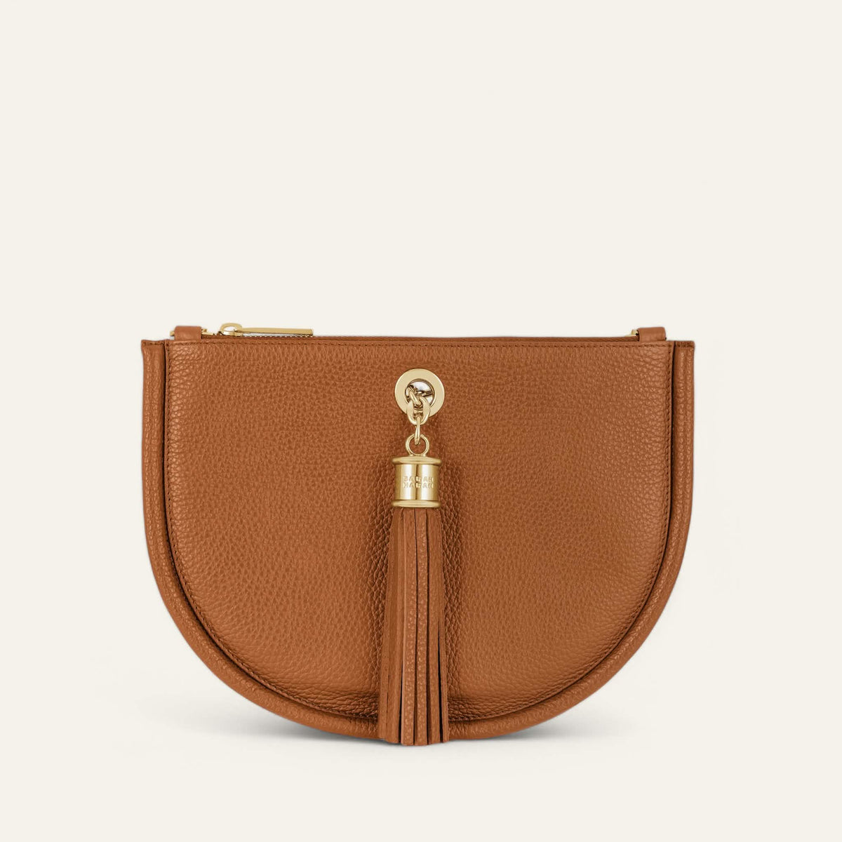 Tan Sarah Haran Luna Satchel with Gold hardware luna ivy