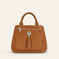 Mini D Tote | Tan with Silver hardware