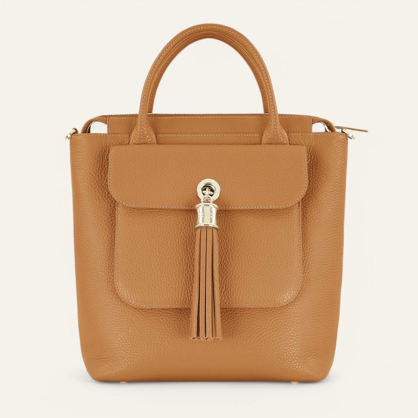 Mini P Backpack | Tan with Gold hardware