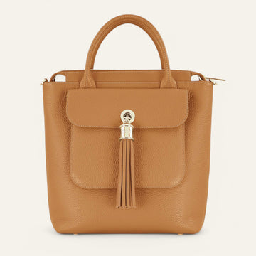 Mini P Backpack | Tan with Gold hardware